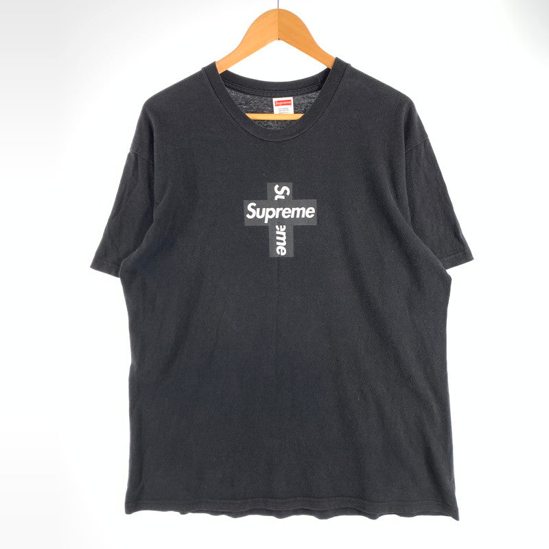 【中古品】【メンズ】 SUPREME CROSS DESIGN S.S TEE シュプリーム クロスデザイン 半袖Tシャツ カットソー ブランド 古着 149-260627-gm-26-fuz サイズ：L カラー：ブラック 万代Net店