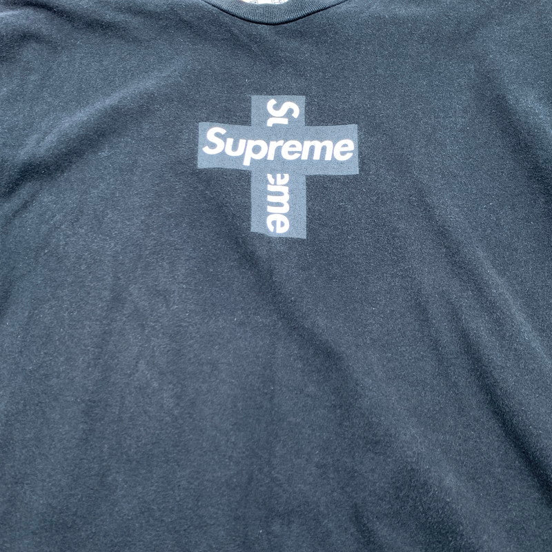 【中古品】【メンズ】 SUPREME CROSS DESIGN S.S TEE シュプリーム クロスデザイン 半袖Tシャツ カットソー ブランド 古着 149-260627-gm-26-fuz サイズ：L カラー：ブラック 万代Net店