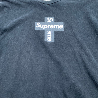 【中古品】【メンズ】 SUPREME CROSS DESIGN S.S TEE シュプリーム クロスデザイン 半袖Tシャツ カットソー ブランド 古着 149-260627-gm-26-fuz サイズ：L カラー：ブラック 万代Net店