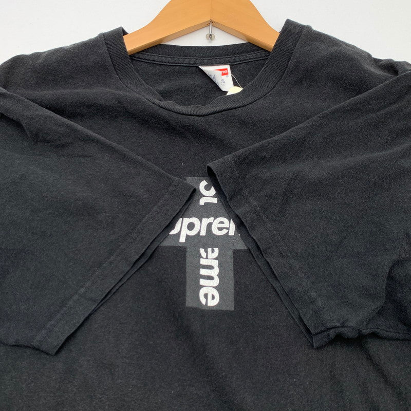 【中古品】【メンズ】 SUPREME CROSS DESIGN S.S TEE シュプリーム クロスデザイン 半袖Tシャツ カットソー ブランド 古着 149-260627-gm-26-fuz サイズ：L カラー：ブラック 万代Net店
