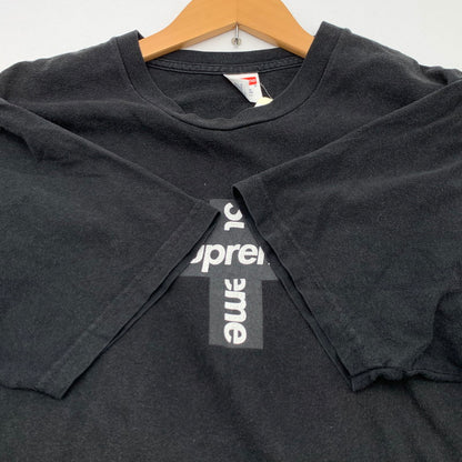 【中古品】【メンズ】 SUPREME CROSS DESIGN S.S TEE シュプリーム クロスデザイン 半袖Tシャツ カットソー ブランド 古着 149-260627-gm-26-fuz サイズ：L カラー：ブラック 万代Net店