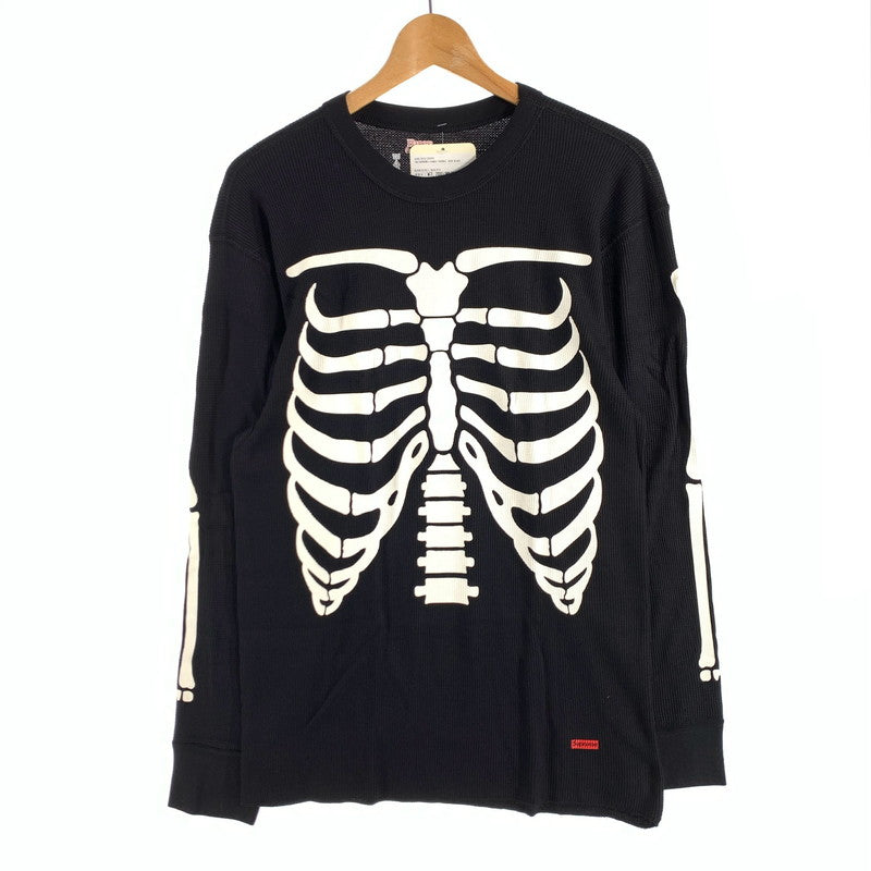【中古美品】【メンズ】 SUPREME×HANES THERMAL CREW シュプリーム×ヘインズ サーマルクルーネック長袖Tシャツ カットソー ブランド 古着 149-260627-gm-28-fuz サイズ：L カラー：ブラック 万代Net店