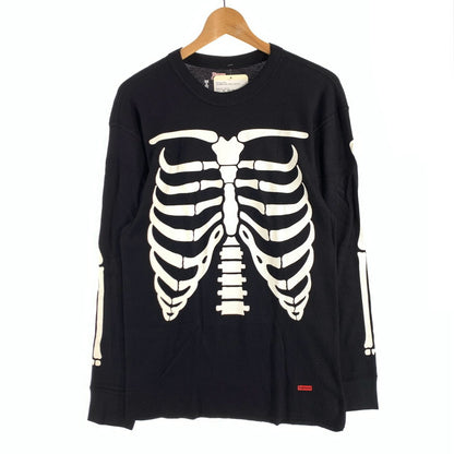 【中古美品】【メンズ】 SUPREME×HANES THERMAL CREW シュプリーム×ヘインズ サーマルクルーネック長袖Tシャツ カットソー ブランド 古着 149-260627-gm-28-fuz サイズ：L カラー：ブラック 万代Net店