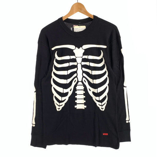 【中古美品】【メンズ】 SUPREME×HANES THERMAL CREW シュプリーム×ヘインズ サーマルクルーネック長袖Tシャツ カットソー ブランド 古着 149-260627-gm-28-fuz サイズ：L カラー：ブラック 万代Net店