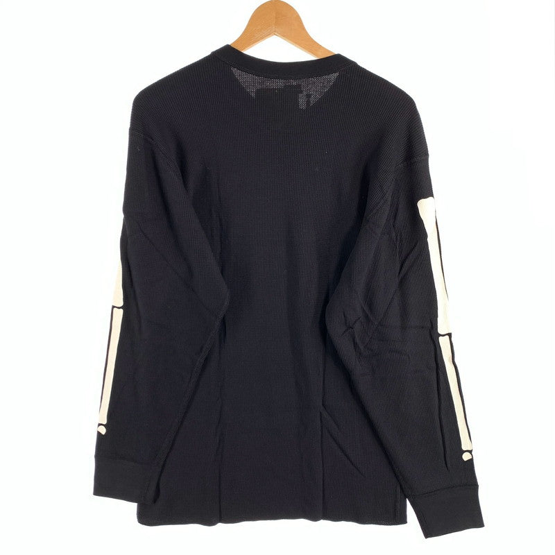 【中古美品】【メンズ】 SUPREME×HANES THERMAL CREW シュプリーム×ヘインズ サーマルクルーネック長袖Tシャツ カットソー ブランド 古着 149-260627-gm-28-fuz サイズ：L カラー：ブラック 万代Net店