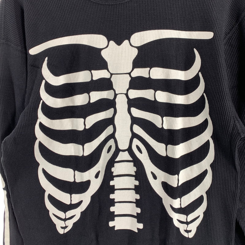 【中古美品】【メンズ】 SUPREME×HANES THERMAL CREW シュプリーム×ヘインズ サーマルクルーネック長袖Tシャツ カットソー ブランド 古着 149-260627-gm-28-fuz サイズ：L カラー：ブラック 万代Net店