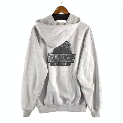 【中古品】【メンズ】 XLARGE RHINESTONE OG ZIP HOODED エクストララージ ジップ フーディー パーカー ブランド 古着 142-260628-gm-02-fuz サイズ：M カラー：ライトグレー 万代Net店
