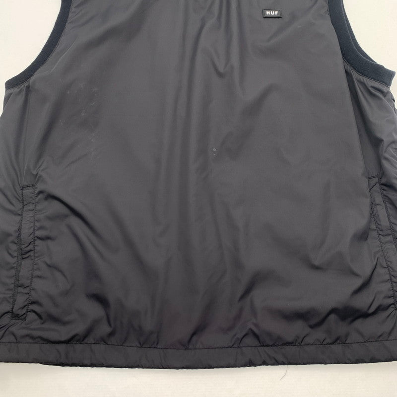 【中古品】【メンズ】 HUF VEST ハフ ナイロンベスト ジャケット ブランド 古着 142-260726-gm-13-fuzh サイズ：M カラー：ブラック 万代Net店