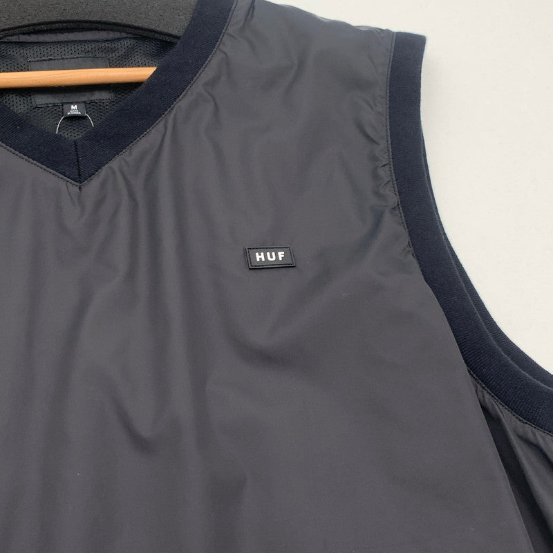 【中古品】【メンズ】 HUF VEST ハフ ナイロンベスト ジャケット ブランド 古着 142-260726-gm-13-fuzh サイズ：M カラー：ブラック 万代Net店