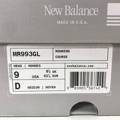 【中古品】【メンズ】 NEW BALANCE ニューバランス MR993GL スニーカー 靴 シューズ 162-260628-mh-10-fuz サイズ：27cm カラー：グレー 万代Net店