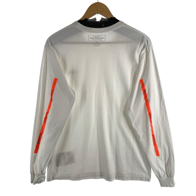 【中古品】【メンズ】 NEIGHBORHOOD LS T-SHIRT WHITE.ORANGE ネイバーフッド 長袖Tシャツ カットソー ブランド 古着 142-260627-gm-08-fuz サイズ：M カラー：ホワイト オレンジ 万代Net店