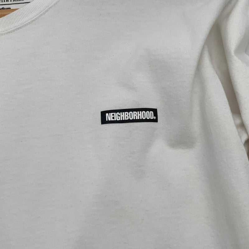 【中古品】【メンズ】 NEIGHBORHOOD LS T-SHIRT WHITE.ORANGE ネイバーフッド 長袖Tシャツ カットソー ブランド 古着 142-260627-gm-08-fuz サイズ：M カラー：ホワイト オレンジ 万代Net店