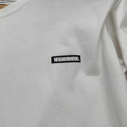 【中古品】【メンズ】 NEIGHBORHOOD LS T-SHIRT WHITE.ORANGE ネイバーフッド 長袖Tシャツ カットソー ブランド 古着 142-260627-gm-08-fuz サイズ：M カラー：ホワイト オレンジ 万代Net店