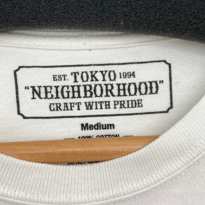 【中古品】【メンズ】 NEIGHBORHOOD LS T-SHIRT WHITE.ORANGE ネイバーフッド 長袖Tシャツ カットソー ブランド 古着 142-260627-gm-08-fuz サイズ：M カラー：ホワイト オレンジ 万代Net店