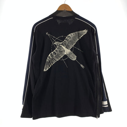 【中古品】【メンズ】 SACAI×DR.WOO サカイ×ドクターウー 19-0047S TATTOO EMBROIDERY LSV T-SHIRTS タトゥー エンブロイダリー ロングスリーブ ティーシャツ カラーBLACK SIZE:02 サイドZIP 140-260722-ky-14-fuzh 万代Net店
