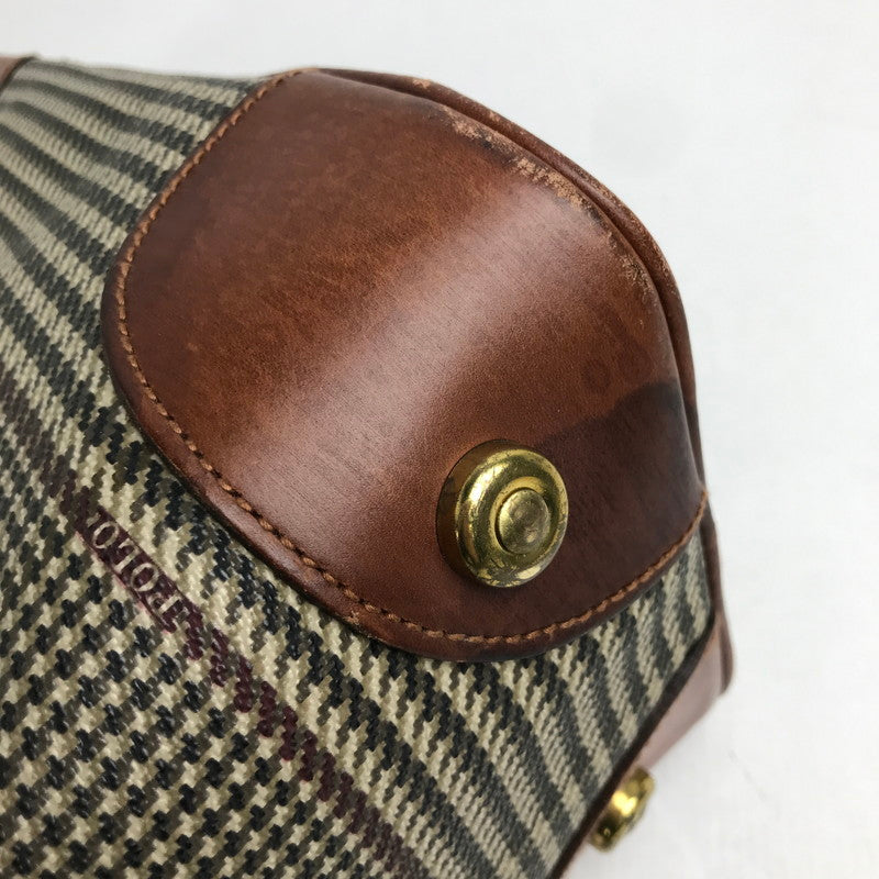 【中古品】【レディース】 POLO RALPH LAUREN ポロ ラルフローレン BAG BROWN 千鳥格子柄 ドッグトゥース ※シミ・スレ・汚れ・使用感有 カバン バッグ 188-260731-io-29-fuzh 万代Net店