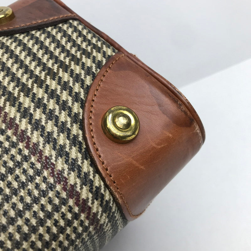 【中古品】【レディース】 POLO RALPH LAUREN ポロ ラルフローレン BAG BROWN 千鳥格子柄 ドッグトゥース ※シミ・スレ・汚れ・使用感有 カバン バッグ 188-260731-io-29-fuzh 万代Net店