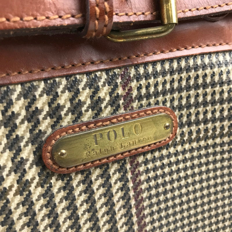 【中古品】【レディース】 POLO RALPH LAUREN ポロ ラルフローレン BAG BROWN 千鳥格子柄 ドッグトゥース ※シミ・スレ・汚れ・使用感有 カバン バッグ 188-260731-io-29-fuzh 万代Net店