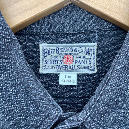 【中古品】【メンズ】 BUZZ RICKSON’S BR26082 バズリクソンズ シャンブレーシャツ 長袖シャツ ブランド 古着 145-260628-gm-04-fuz サイズ：14-14 1 2 カラー：グレー 万代Net店