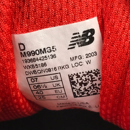【中古品】【メンズ】 NEW BALANCE ニューバランス M990MS5 990V5 スニーカー 靴 シューズ 162-260628-mh-16-fuz サイズ：25cm カラー：レッド 万代Net店