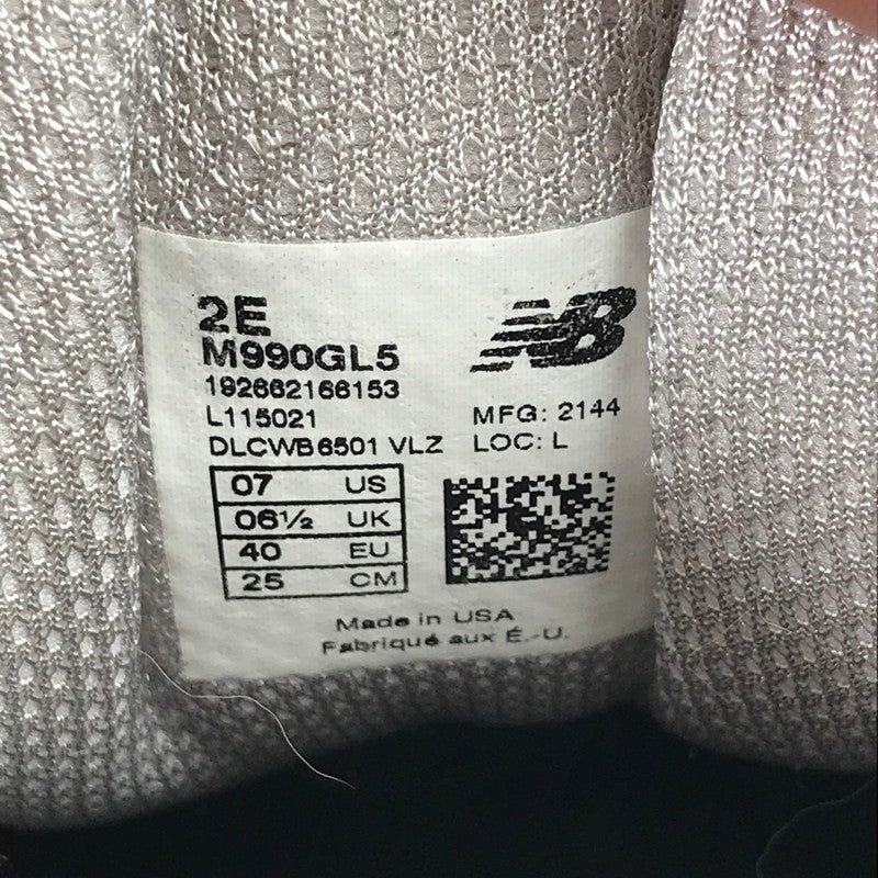 【中古品】【メンズ】 NEW BALANCE ニューバランス M990GL5 990V5 "GRAY" スニーカー 靴 シューズ 162-260628-mh-13-fuz サイズ：25cm カラー：グレー 万代Net店