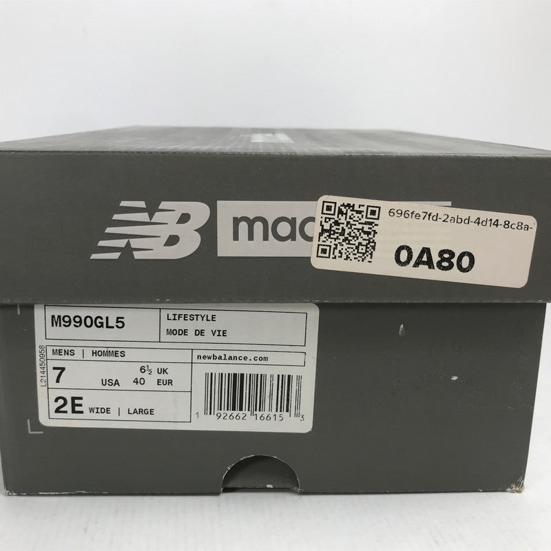【中古品】【メンズ】 NEW BALANCE ニューバランス M990GL5 990V5 "GRAY" スニーカー 靴 シューズ 162-260628-mh-13-fuz サイズ：25cm カラー：グレー 万代Net店