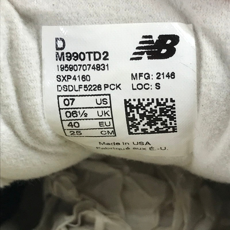 【中古品】【メンズ】 NEW BALANCE ニューバランス M990TD2 スニーカー 靴 シューズ 162-260628-mh-07-fuz サイズ：25cm カラー：グレー 万代Net店