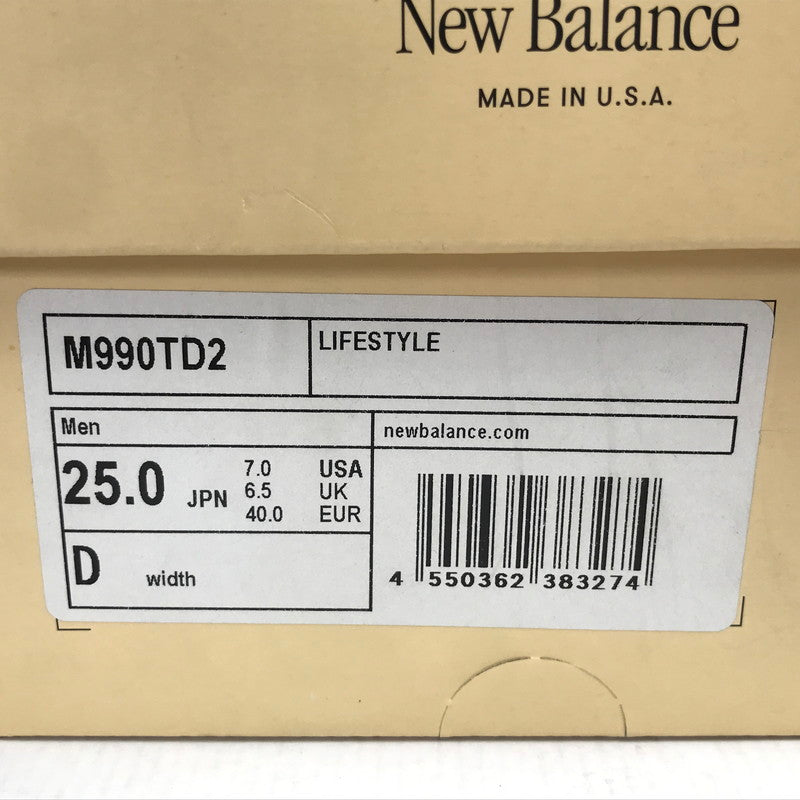 【中古品】【メンズ】 NEW BALANCE ニューバランス M990TD2 スニーカー 靴 シューズ 162-260628-mh-07-fuz サイズ：25cm カラー：グレー 万代Net店