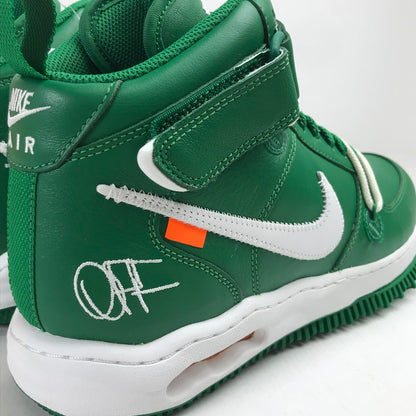 【中古美品】【メンズ】 NIKE × OFF-WHITE ナイキ オフホワイト DR0500-300 AIR FORCE 1 MID SP LTHR "PINE GREEN" エアフォース1 ミッド スニーカー 靴 シューズ 160-260628-mh-06-fuz サイズ：28.5cm カラー：パイングリーン 万代Net店