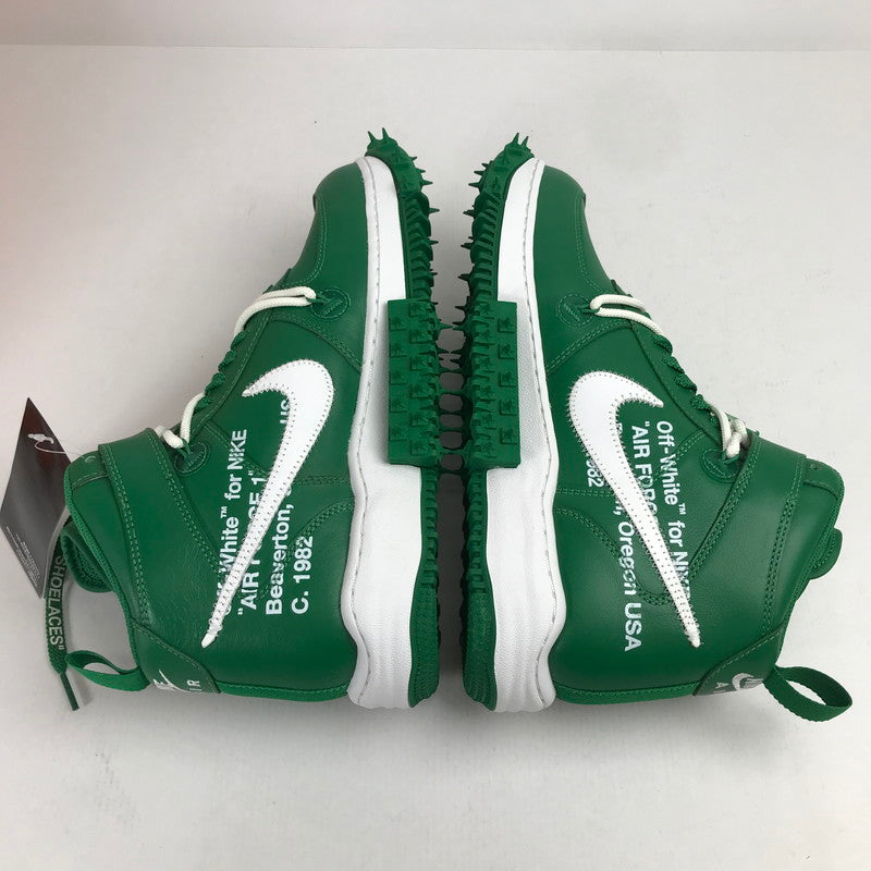 【中古美品】【メンズ】 NIKE × OFF-WHITE ナイキ オフホワイト DR0500-300 AIR FORCE 1 MID SP LTHR "PINE GREEN" エアフォース1 ミッド スニーカー 靴 シューズ 160-260628-mh-06-fuz サイズ：28.5cm カラー：パイングリーン 万代Net店