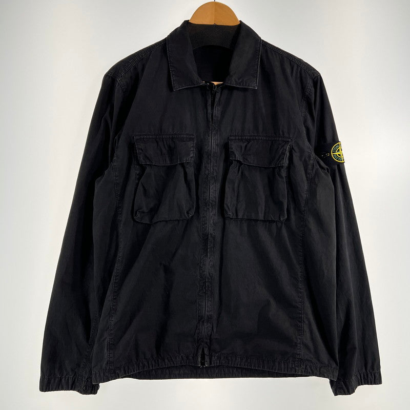 【中古品】【メンズ】 STONE ISLAND ストーンアイランド 7615114WN OLD TREATMENT COTTON JACKET コットンジャケット 141-260702-ny-20-fuzh サイズ：L カラー：ブラック 万代Net店