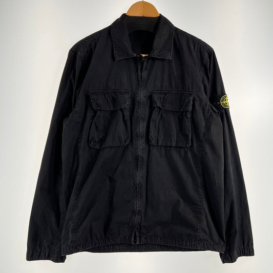 【中古品】【メンズ】 STONE ISLAND ストーンアイランド 7615114WN OLD TREATMENT COTTON JACKET コットンジャケット 141-260702-ny-20-fuzh サイズ：L カラー：ブラック 万代Net店