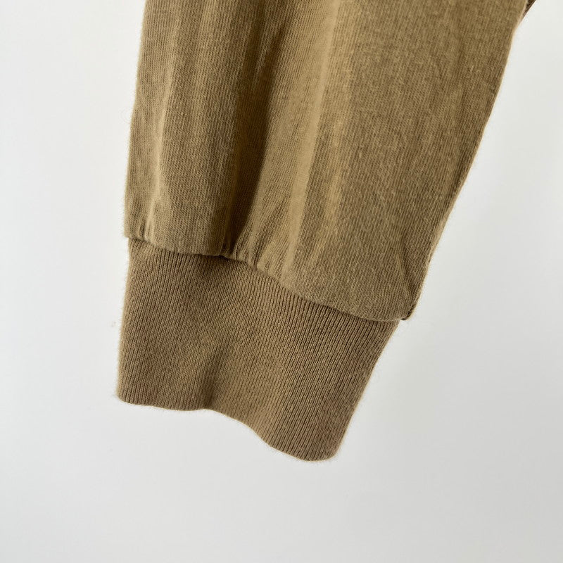 【中古品】【メンズ】 CHAMPION チャンピオン 長袖Tシャツ ロンT ベージュ SIZE:L グリーンロゴ刺しゅう 148-260919-io-16-fuzh 万代Net店