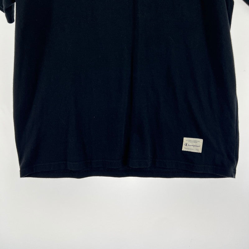 【中古品】【メンズ】 CHAMPION チャンピオン 半袖Tシャツ Tシャツ ブラック SIZE:XL ポケ付 NEWYORK ATHLETICS 148-260919-io-17-fuzh 万代Net店