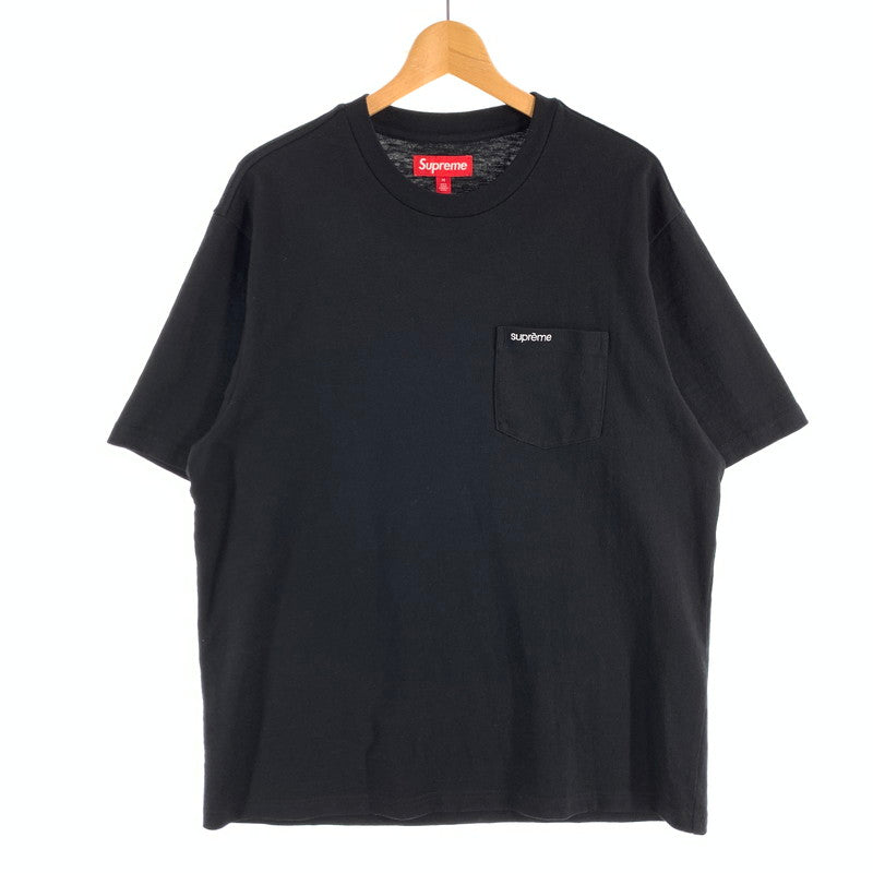【中古品】【メンズ】 SUPREME 22SS CLASSIC LOGO POCKET TEE シュプリーム クラシックロゴ ポケット 半袖Tシャツ カットソー ブランド 古着 149-260628-gm-26-fuz サイズ：M カラー：ブラック 万代Net店