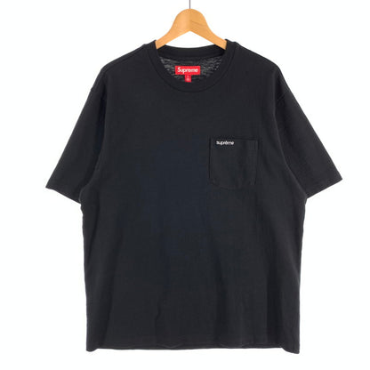 【中古品】【メンズ】 SUPREME 22SS CLASSIC LOGO POCKET TEE シュプリーム クラシックロゴ ポケット 半袖Tシャツ カットソー ブランド 古着 149-260628-gm-26-fuz サイズ：M カラー：ブラック 万代Net店