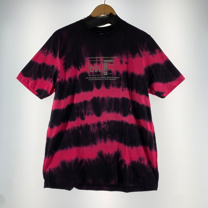 【中古品】【メンズ】 DIESEL ディーゼル 半袖Tシャツ BLACK.PINK.タイダイ SIZE:M IN000104 ※一部白い糸混入 141-260818-io-02-fuzh 万代Net店
