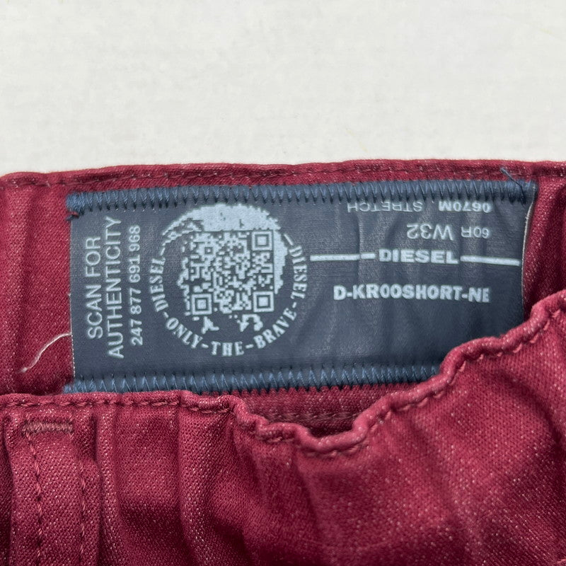 【中古品】【メンズ】 DIESEL ディーゼル ショートパンツ D-KROOSHORT-NE ディー・クルー 152-260702-ny-06-fuzh サイズ：32 カラー：レッド 万代Net店
