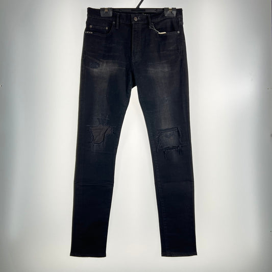 【中古品】【メンズ】 HYSTERIC GLAMOUR ヒステリックグラマー KPR加工スリムシルエット スキニーパンツ ダメージ加工 151-260702-ny-03-fuzh サイズ：34 カラー：ブラック 万代Net店