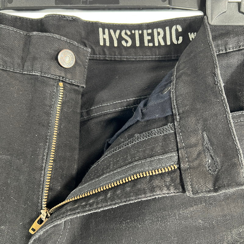 【中古品】【メンズ】 HYSTERIC GLAMOUR ヒステリックグラマー KPR加工スリムシルエット スキニーパンツ ダメージ加工 151-260702-ny-03-fuzh サイズ：34 カラー：ブラック 万代Net店