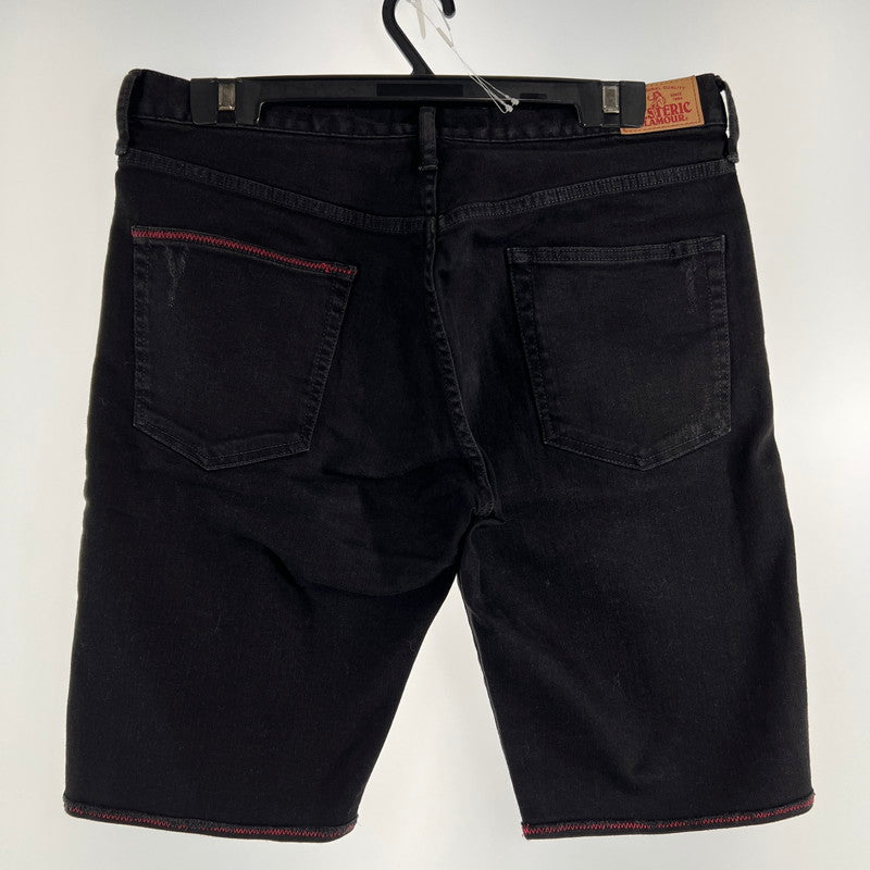 【中古品】【メンズ】 HYSTERIC GLAMOUR ヒステリックグラマー ショートパンツ デニム スタッズ 151-260702-ny-02-fuzh サイズ：34 カラー：ブラック 万代Net店