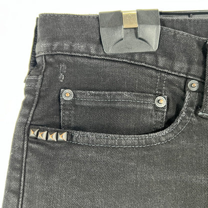 【中古品】【メンズ】 HYSTERIC GLAMOUR ヒステリックグラマー ショートパンツ デニム スタッズ 151-260702-ny-02-fuzh サイズ：34 カラー：ブラック 万代Net店