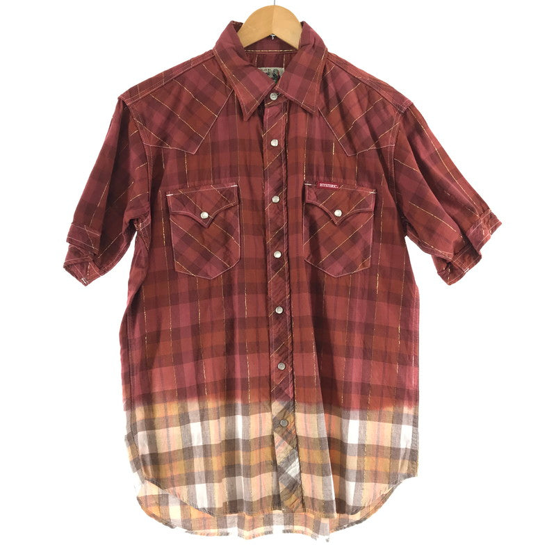 【中古品】【メンズ】 HYSTERIC GLAMOUR ヒステリックグラマー グラデーションウエスタン半袖シャツ RED SIZE:L 140-260701-io-13-fuzh 万代Net店