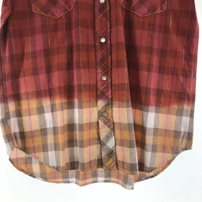 【中古品】【メンズ】 HYSTERIC GLAMOUR ヒステリックグラマー グラデーションウエスタン半袖シャツ RED SIZE:L 140-260701-io-13-fuzh 万代Net店