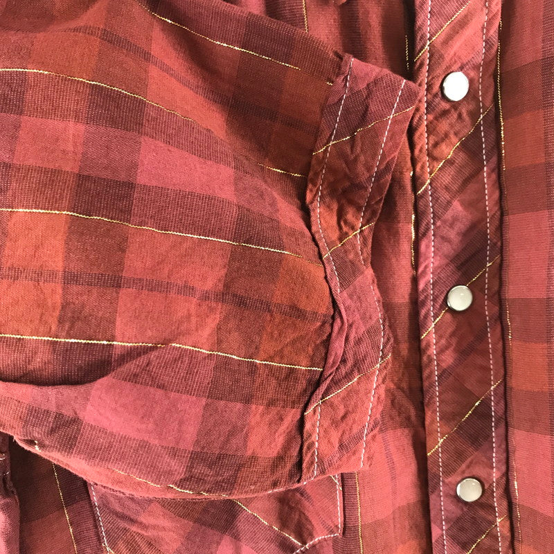【中古品】【メンズ】 HYSTERIC GLAMOUR ヒステリックグラマー グラデーションウエスタン半袖シャツ RED SIZE:L 140-260701-io-13-fuzh 万代Net店