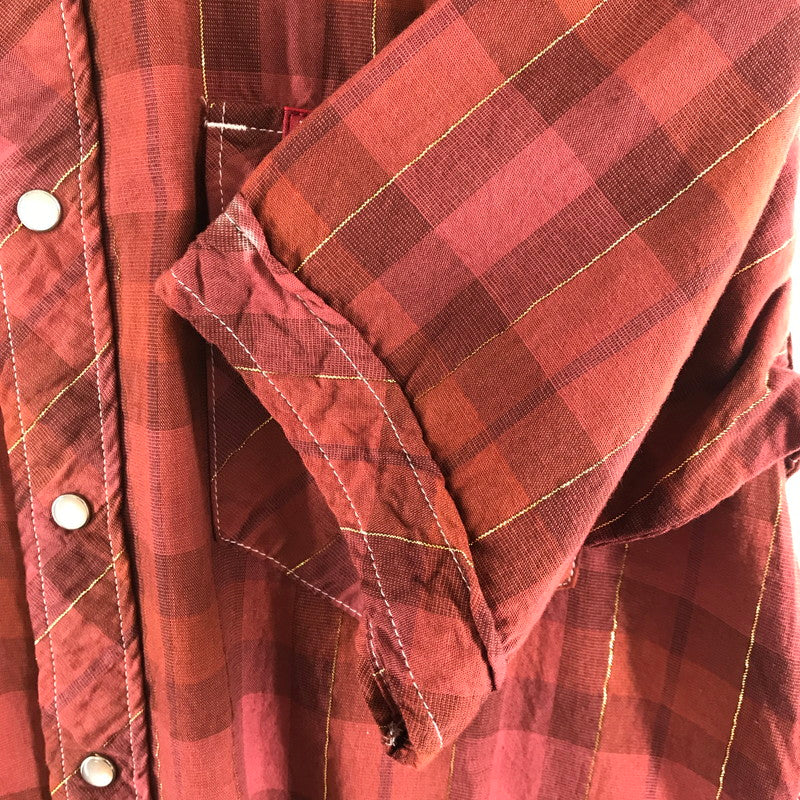 【中古品】【メンズ】 HYSTERIC GLAMOUR ヒステリックグラマー グラデーションウエスタン半袖シャツ RED SIZE:L 140-260701-io-13-fuzh 万代Net店