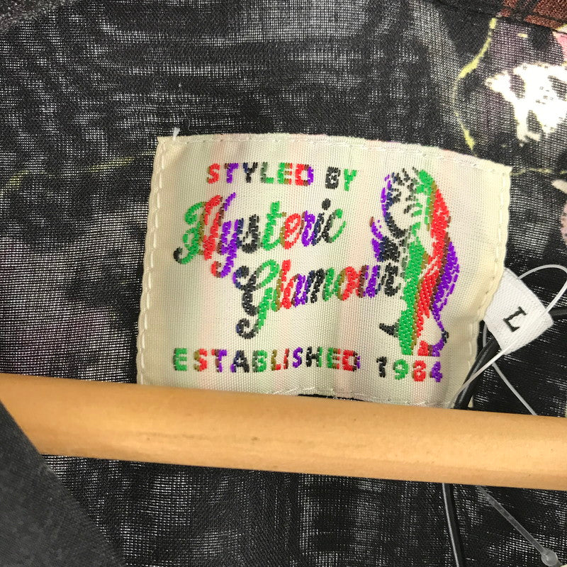 【中古品】【メンズ】 HYSTERIC GLAMOUR ヒステリックグラマー SWEET16DOLLS柄 オープンカラーシャツ BLACK SIZE:L 140-260701-io-12-fuzh 万代Net店