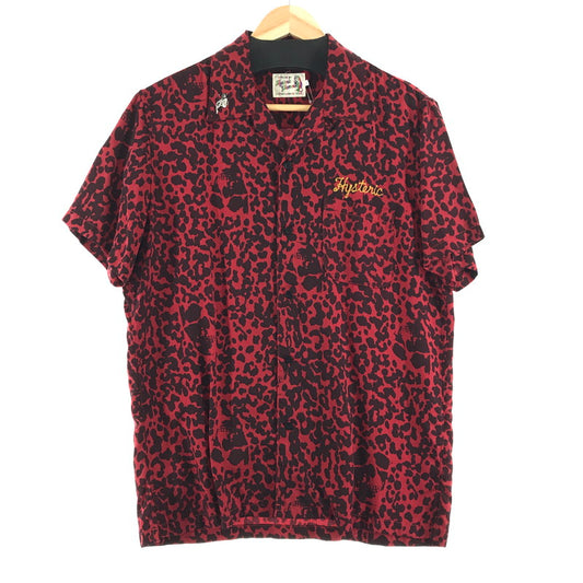 【中古品】【メンズ】 HYSTERIC GLAMOUR ヒステリックグラマー スカルレオパード柄アロハシャツ 半袖シャツ RED SIZE:L 140-260701-io-14-fuzh 万代Net店