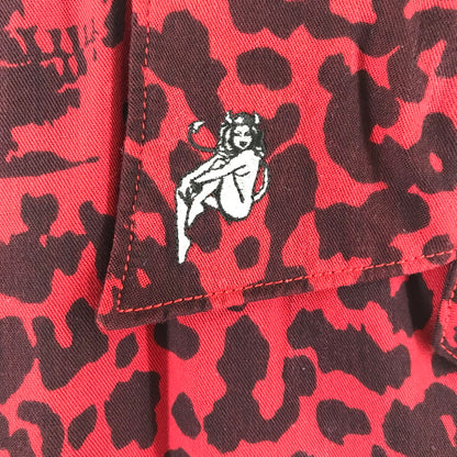 【中古品】【メンズ】 HYSTERIC GLAMOUR ヒステリックグラマー スカルレオパード柄アロハシャツ 半袖シャツ RED SIZE:L 140-260701-io-14-fuzh 万代Net店