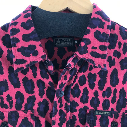 【中古品】【メンズ】 HYSTERIC GLAMOUR ヒステリックグラマー レオパードレギュラーカラー長袖シャツ RED SIZE:M 140-260701-io-15-fuzh 万代Net店